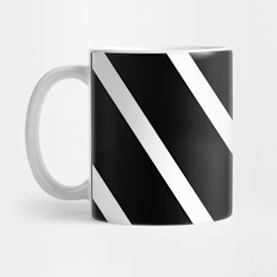 Black and white diagonal stripes Mug